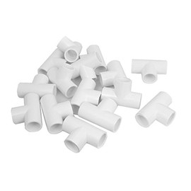 Sourcingmap 20mm Three Way PPR Pipe Fitting Tee Connector Adapter White 15 Pcs