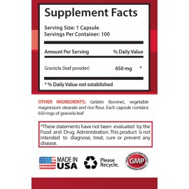 Health And Personal Care - GRAVIOLA Leaf Extract 650 Mg - Soursop guanabana - 1B