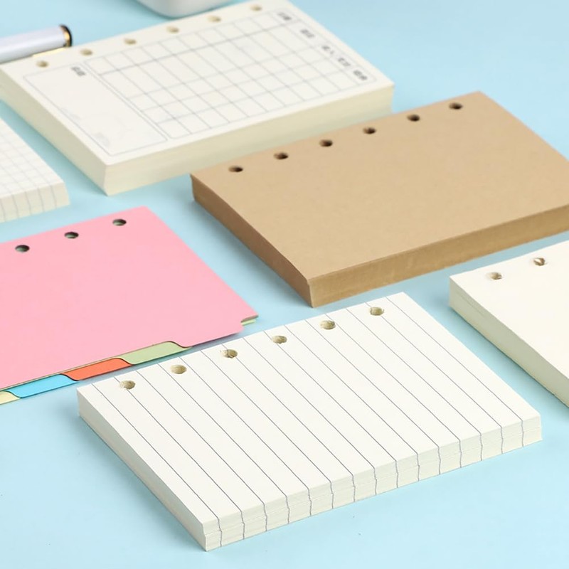 FSSTUD 200 Sheets A7 Blank Lined Paper Refills Small Binder