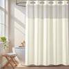 River Dream Beige Fabric Shower Curtain or Liner with Sheer