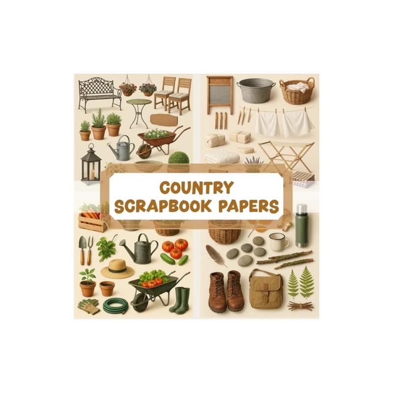 COUNTRY SCRAPBOOK PAPERS: Over 200 elements for crafting, collaging, journaling,