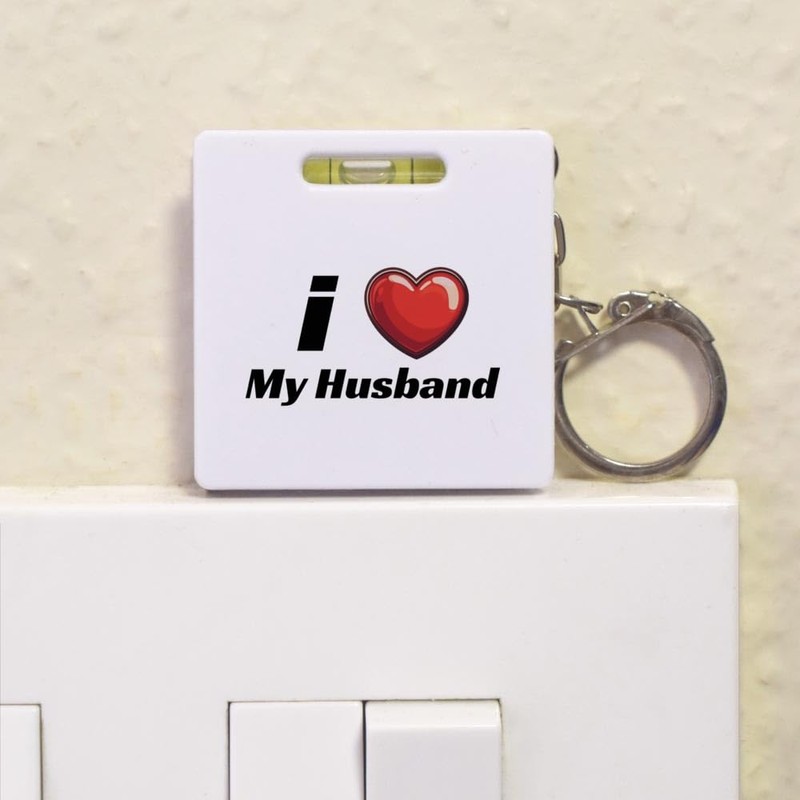 'I Love My Husband' Keyring Tape Measure/Spirit Level Tool (KM00041992)