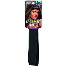 DONNA Adjustable Lace Melt Band, Comfortable Non Slip, Laying Edges, Suitable for All Hair Types Soft and Stretch, Headband for Women 1pc, Black Color 1.125"
