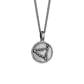 HG HAZE & GLORY - Necklace with pendant Men's in 925 sterling silver, jewelry Men's, silver necklace with pendant oxidized, zodiac sign, Capricorn, 60 cm
