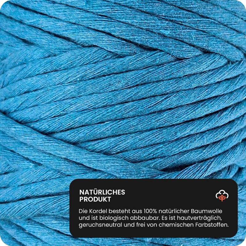 Netuno Sage Green 5mm 100m Macrame Cord, 100% Cotton, Biodegradable,