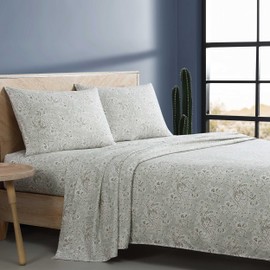 Wrangler - King Sheet Set, Silky & Lightweight Bedding Set, Paisley Home Decor, Yellowstone Inspired, Oeko-Tex Certified (Prairieland Paisley Green, King)