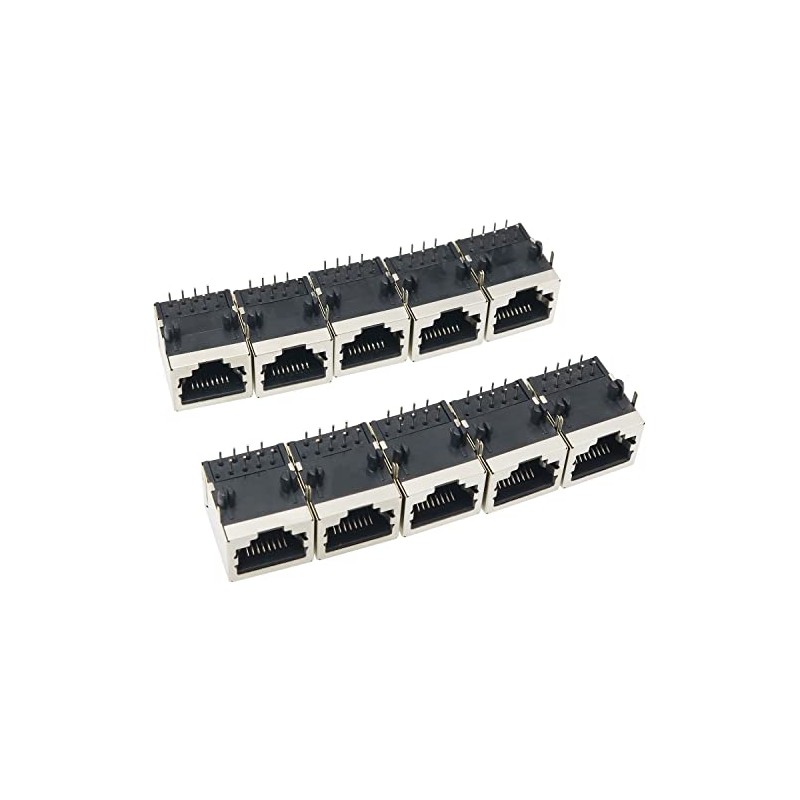 Conector de PCB RJ45 10 piezas RJ45 blindado 8P8C 90