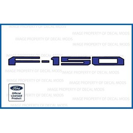 Decal Mods Tailgate Decals Stickers Letters (Thin) Kit Insert Indent for Ford F150 (2018-2020) (Thin Decal) (Blue with Black Outline) - FBLUOBLK