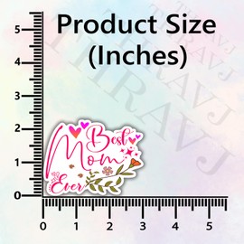 (3Pcs) Best Mom Ever Quotes Sticker - Funny Decal for Laptops, Water Bottles, Phones, Tumblers, Notebooks, Cars, Mugs, Cases. Size 2.4 x 3 Inch