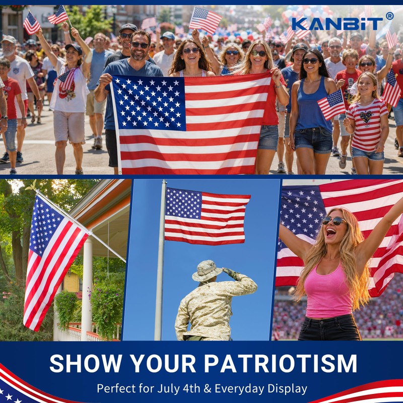 KANBIT American Flag 4x6 Ft, US Flags Polyester with Strong