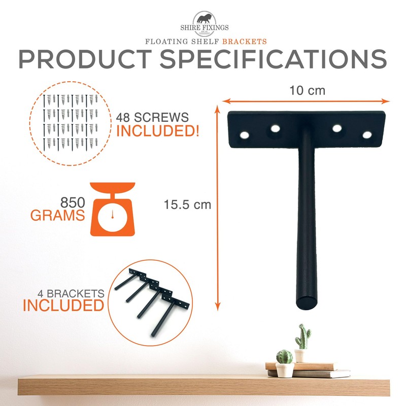 Heavy Duty Floating Shelf Bracket - Invisible Hidden Shelf Supports