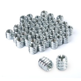 POWERTEC 50 Pcs 5/16'-18 Threaded Inserts | Nut Inserts, Screw Inserts for Hardwood, Softwood, Desk & Furniture | 13.8mm Length (QTI1003)