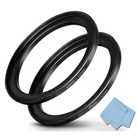 49mm-52mm Step Up Ring (49mm Lens to 52mm Filter), KOMET Camera Lens Filter Step-Up Ring Lens Converter Accessories (2 Pack)