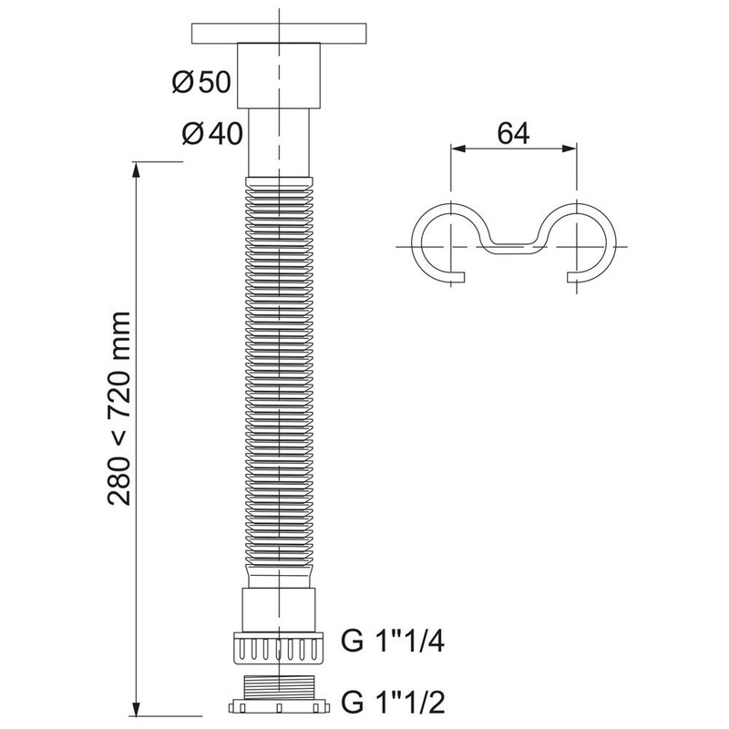 Wirquin 30722044 - Sifone per lavello allungabile diametro: 40-50 mm,