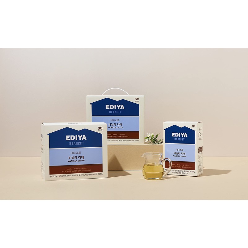 Ediya Beanist®, Vanilla Latte, 20 Sticks, 0.52 oz (15 g)