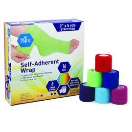 MED PRIDE Self Adhesive 3''x 5 Yards Bandage Wrap (16 Rolls) - Athletic Flex Tape First Aid - Self Adhering Knee Ankle Wrist Bandage Wraps - Cohesive Elastic Flexible Breathable - Rainbow Color