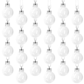 24 Pcs 1.57 inches White Christmas Ball Christmas Tree Ornaments Christmas Tree Pendants Xmas Shiny Balls Baubles Set Christmas for Christmas Tree Hanging Wreath Garland Decorations（White）