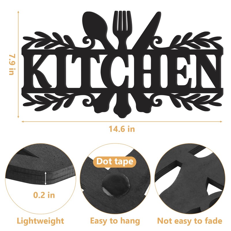 KOYILTD Kitchen Sign,Dining Room Wall Decor Rustic Metal Kitchen Decor