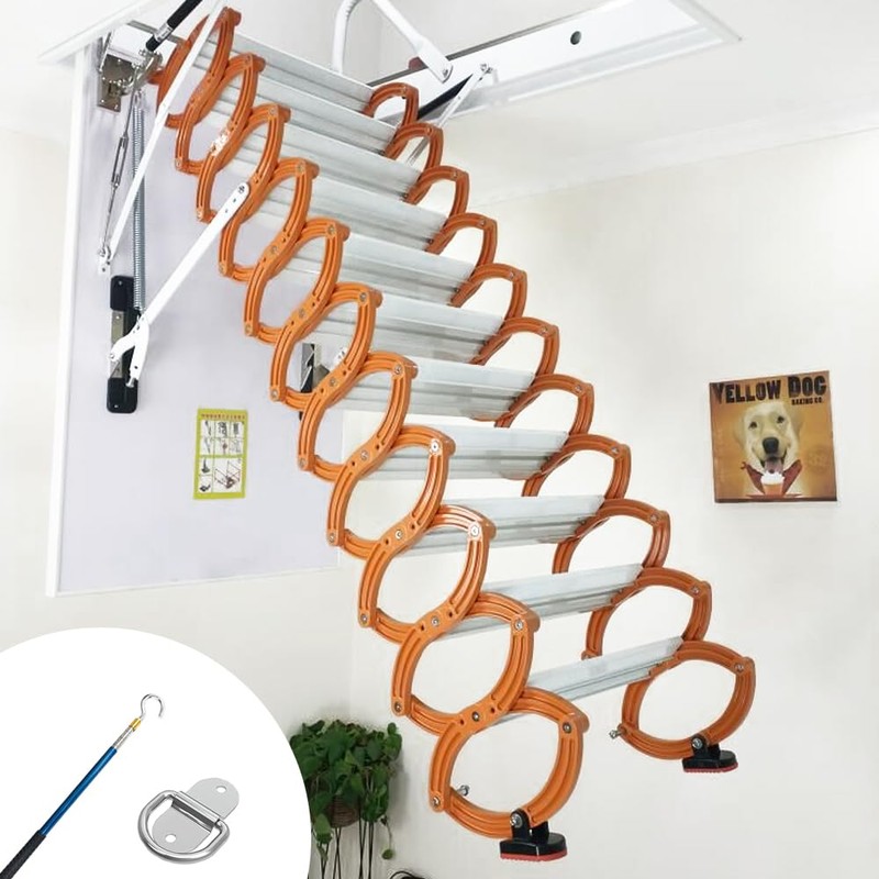 TAROTKIN Attic Ladder Door Pull Down Hook Cord Stair System
