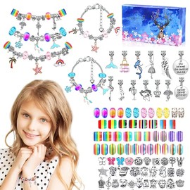 RENDIN 113 pcs Kit de Fabricación Pulserasde Abalorios para Niñas,Juguete y Regalo para Niña,Regalo Vacaciones