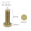 METALLIXITY Hex Head Screw Bolt (M8-1.25x25mm) 1Pcs, Brass Fully Threaded