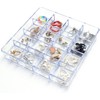 carrotez Small Stackable Jewelry Organizer Tray, 16 Grid, Clear Plastic