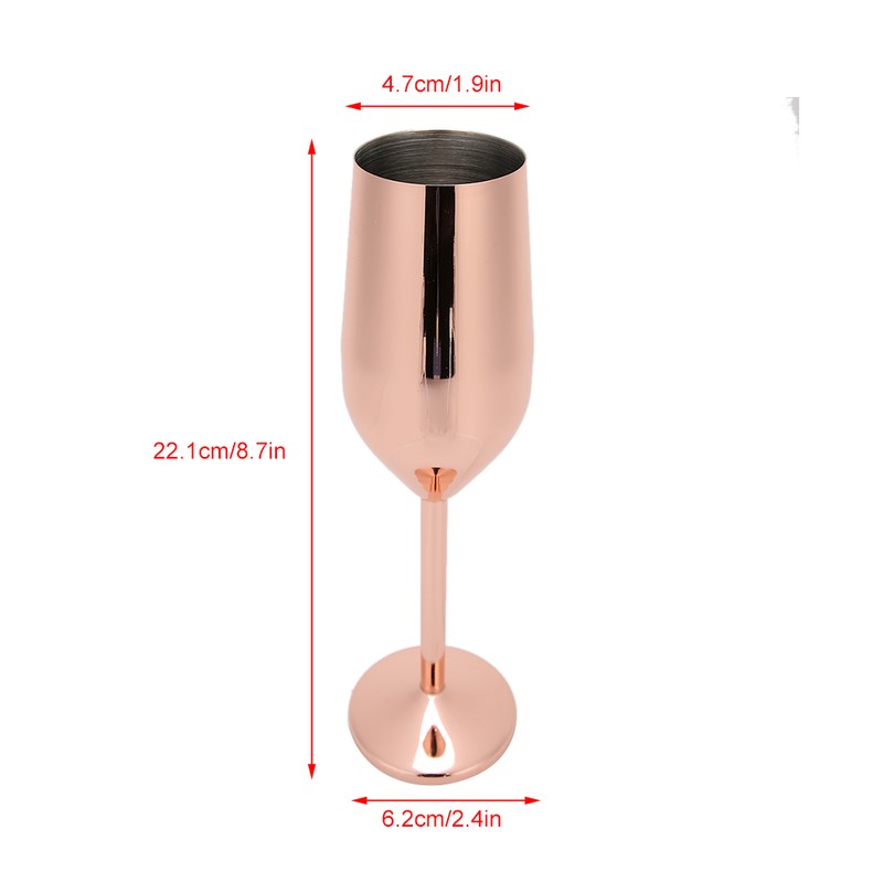 304 Stainless Steel Wine Goblet Champagne Glasses Drinking Cups 220ML