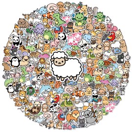 Anwyll 300Pcs Animal Stickers Water Bottle Stickers for Kid Classroom,Cute Vinyl Animal Sticker Bulk,Waterproof Self-Adhesive Pet Reward Sticker for Water Bottle Toddler Baby Teacher Party Decoration