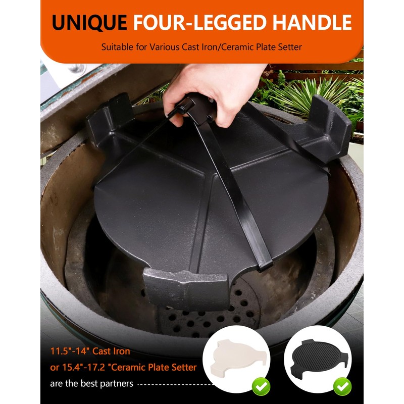 OLIGAI 4 Feet Grill Grate Lifter for S/M/Large Big Size