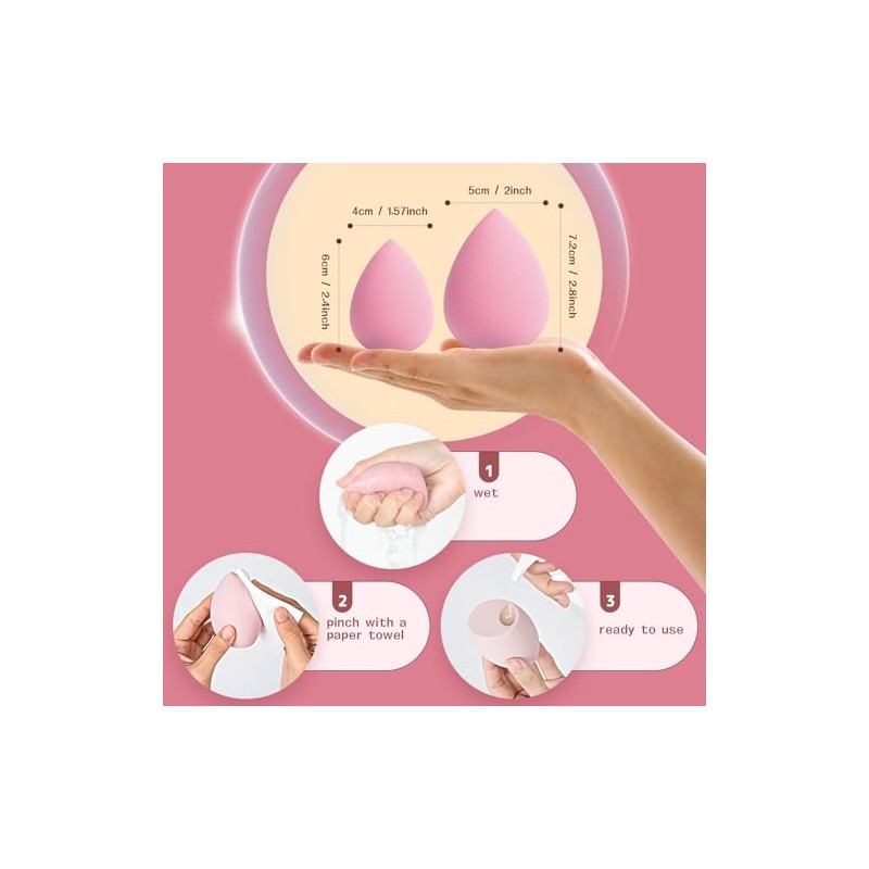 AiQInu 12 Piece Make Up Sponge, Makeup Sponge Set, Beauty