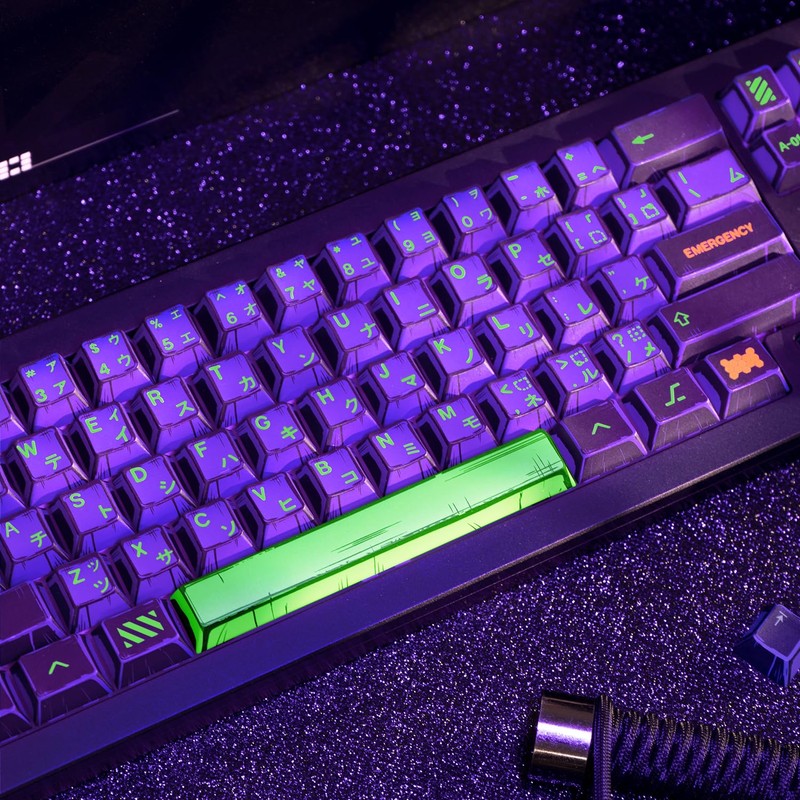 GEKUCAP Manga Themed Japanese Keycaps, Retro PBT Keyboard Key Caps