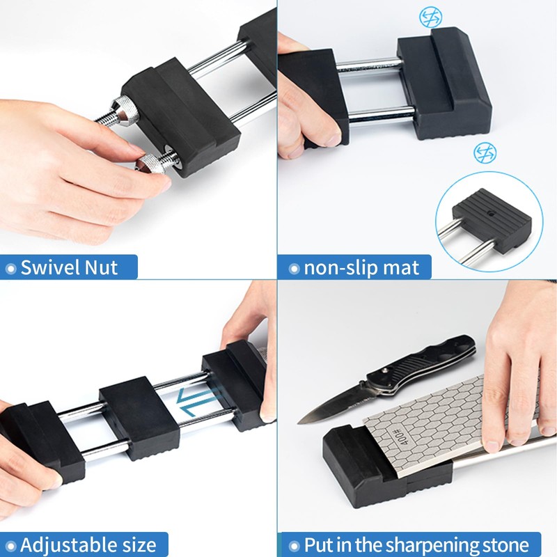 DMD Adjustable Whetstone Holder | Stainless Steel Sharpening Stone Base