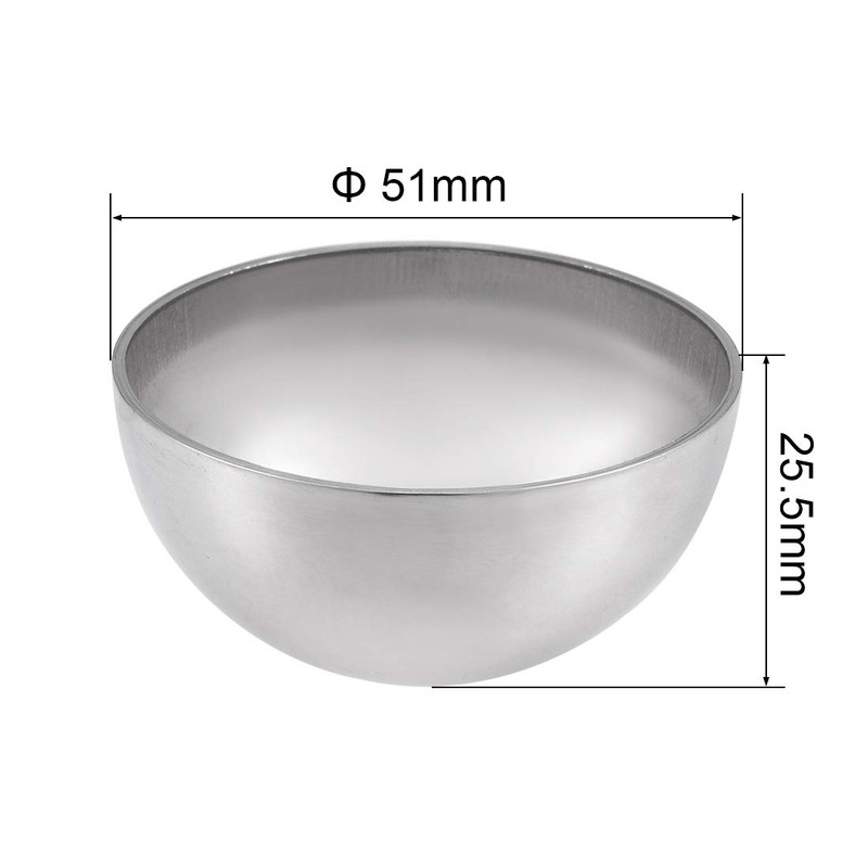 sourcing map 51mm(2") Dia. Decorative Hollow Half Cap Ball 304