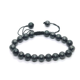 Shungite Crystal Bracelet for Women Men - A+ Grade Adjustable 8mm Healing Crystal Stone Beaded Bracelet Pulseras Para Hombres Mujer Stocking Stuffers
