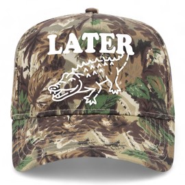 Later Gator Vintage Trucker Hat | Alligator | Premium Snapback Baseball Hat for Men & Women (US, Alpha, One Size, Camo)