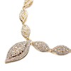 Flyonce Wedding Jewelry Set Rhinestone Crystal Bridal Leaf Necklace Link
