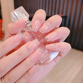 Set of 24 3D Decoration Nude High Quality Lady Sheer Sheer Nails Fake Nails