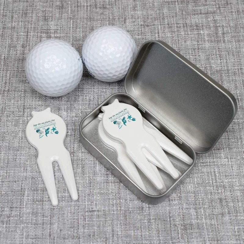 Azeeda 'Keep The Sea Plastic Free' Golf Divot Tool/Repair Fork