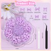 Kikonoke 420PCS Bow Nail Charms Kit with Half Pearls, 3D