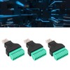3Pcs RJ45 Screw Terminal Adapter RJ45 Female Thread to 8