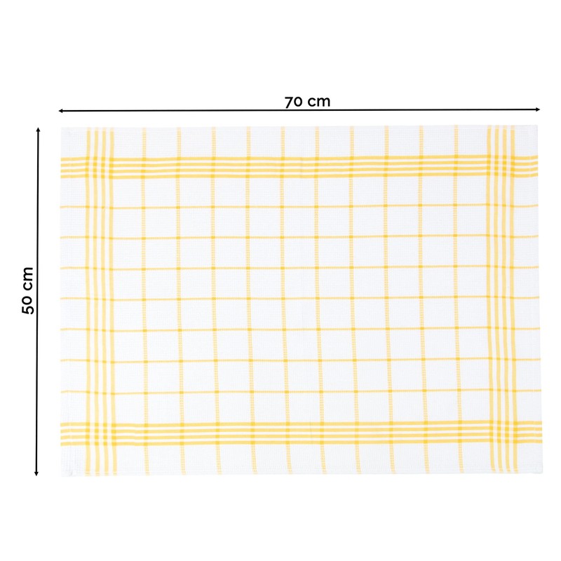 ZOLLNER Set of 5 Tea Towels with Waffle Pattern, Cotton,