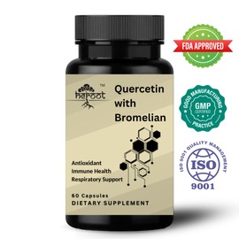 500mg Quercetin with Bromelain Capsules: Respiratory Support Non-GMO | Gluten Free | Supports Overall Health & Well being (60 capsules)