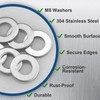 M8 Metal Washers,M8 x 15mm Flat Penny Washers (Thickness 1.5mm)