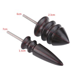 Blackwood Leather Craft Burnisher Kit, Polishing Grinding Wood Leather Edge Slicker Round Wood Burnisher for Handmade DIY Carving, Set of 2, S + L
