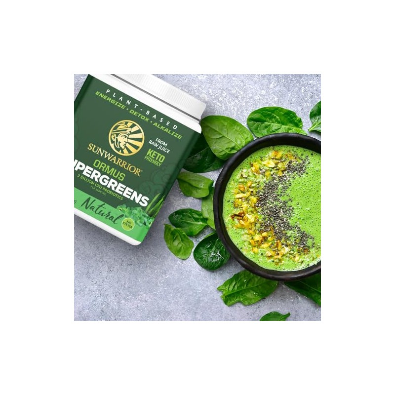 SUNWARRIOR Organic Ormus Supergreens Natural, 8 OZ