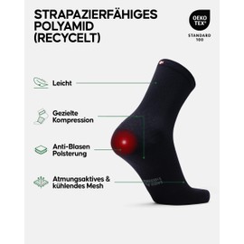 DANISH ENDURANCE 2 Pairs Plantar Fasciitis Socks Compression Socks Orthopedic Socks Heel Spur & Achilles Tendonitis Support Unisex for Men & Women, black