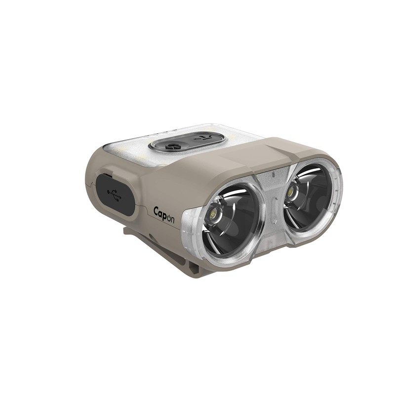 Claymore Capon 120H (Tan) - LED Rechargeable Clip-On Cap Headlamp,