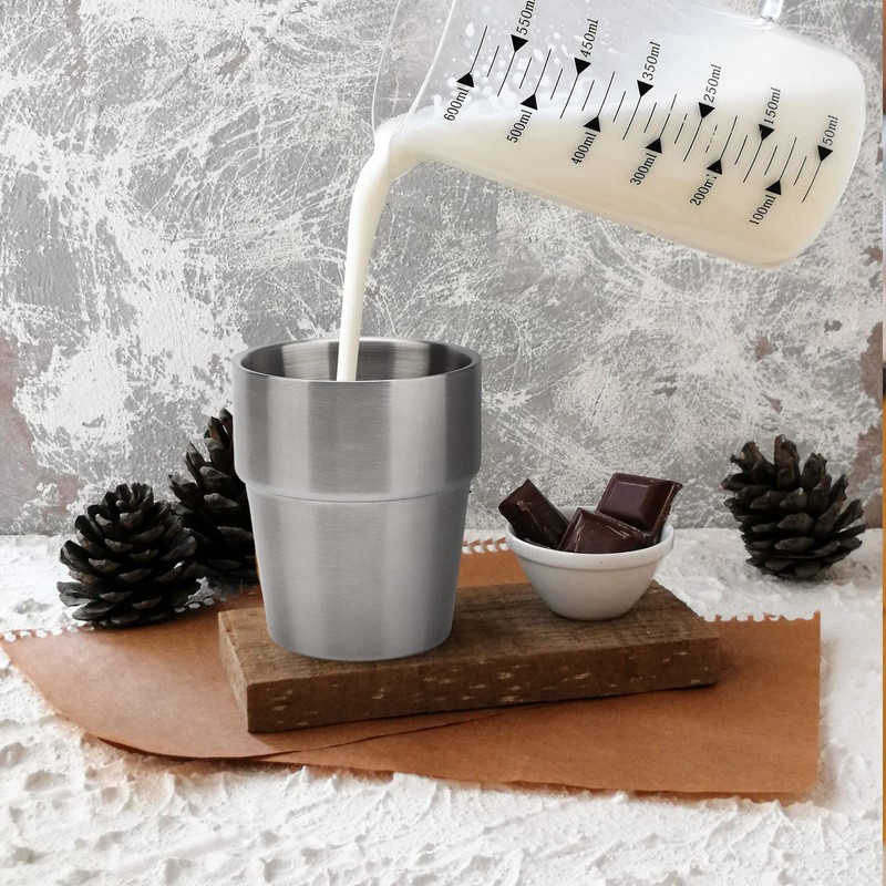 Beasea Stainless Steel Insulated Cup, 10 oz Stackable Stainless Steel