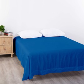 BEDSUM Twin XL Microfiber Flat Bed Sheet Only, Luxury 1800 Thread Count Wrinkle and Fade Resistant Bedding Top Sheet, Royal Blue