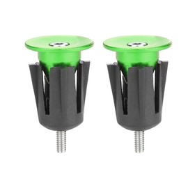 1Pair Bar End Plugs, Aluminum Alloy Bike Grips Bar End Caps Plug for Mountain Bike Road Bicycle Handlebar(Green)